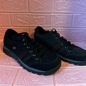 Women's Skechers Grand Jam Replenish Black Suede Hiking Shoes Size 9.5